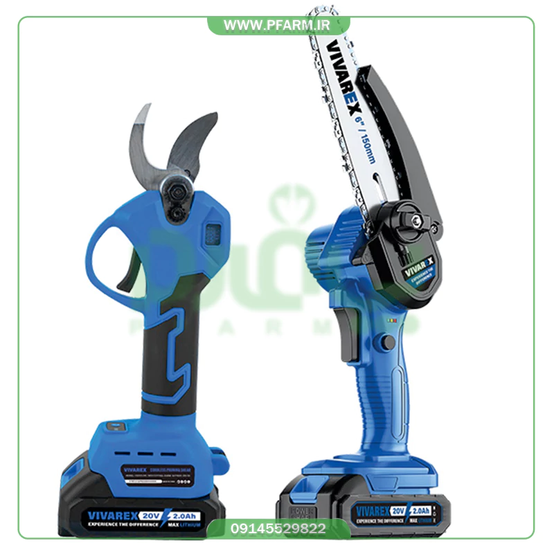 ست باغبانی شارژی ویوارکس مدل VR3206-PR دو باتری ۲۰ ولت براشلس