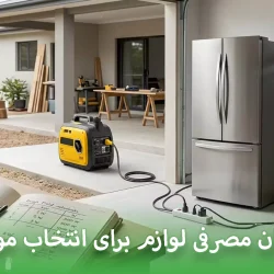 جدول توان مصرفی لوازم برای انتخاب موتور برق